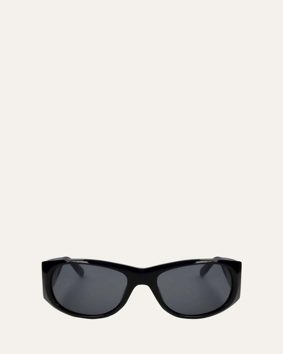 Logo Acetate Wrap Sunglasses